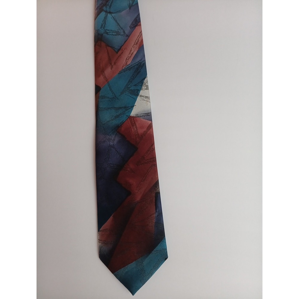 Wembley Mens Neck Tie Geometric Wide Bold‎ Colors eclectic grandpa Academia Y2k
